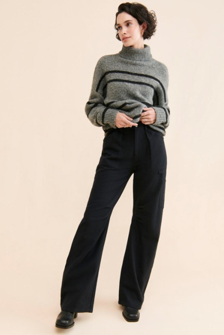LIONESS Miami Vice Cargo Jean Pants Black Sz S NWT $99 {3L54}